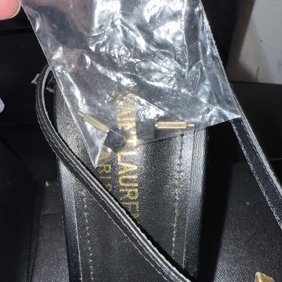 Yves Saint Laurent Black and Gold Heels with Stiletto Design - Picture 6 of 6